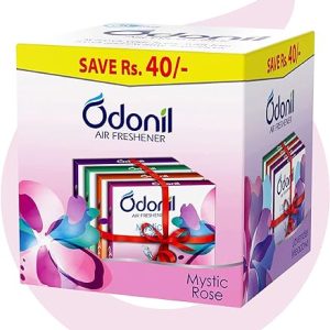 Odonil Bathroom Air Freshner Blocks Mixed Fragrances - 192g (48g*4) | Mixed Fragrances: Jasmine, Lavender, Orchid, Rose| Long Lasting Fragrance | Lasts upto 30 days