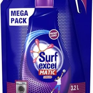 Surf Excel Matic Front Load Liquid Detergent 3.2 L Refill, Designed for Tough Stain Removal on Laundry in Washing Machines - Mega Pack