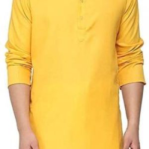 ANUJFH Men Solid Straight Kurta