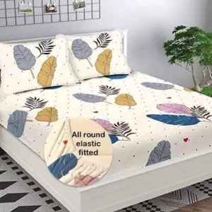 Aniket 204 TC Cotton King, Double Printed Fitted (Elastic) Bedsheet