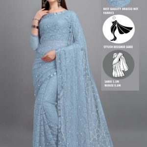 LOROFY Net Saree